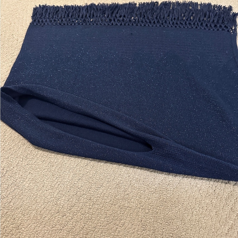 Navy Blue Fringed Scarf lilly pulitzer